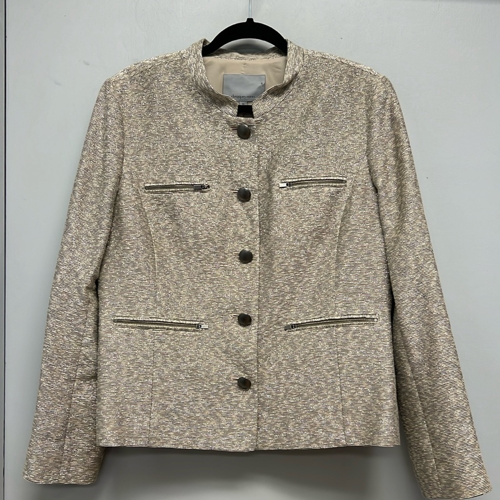 Classiques Entier Women’s Multi Tweed Metallic Threaded Blazer Size XL